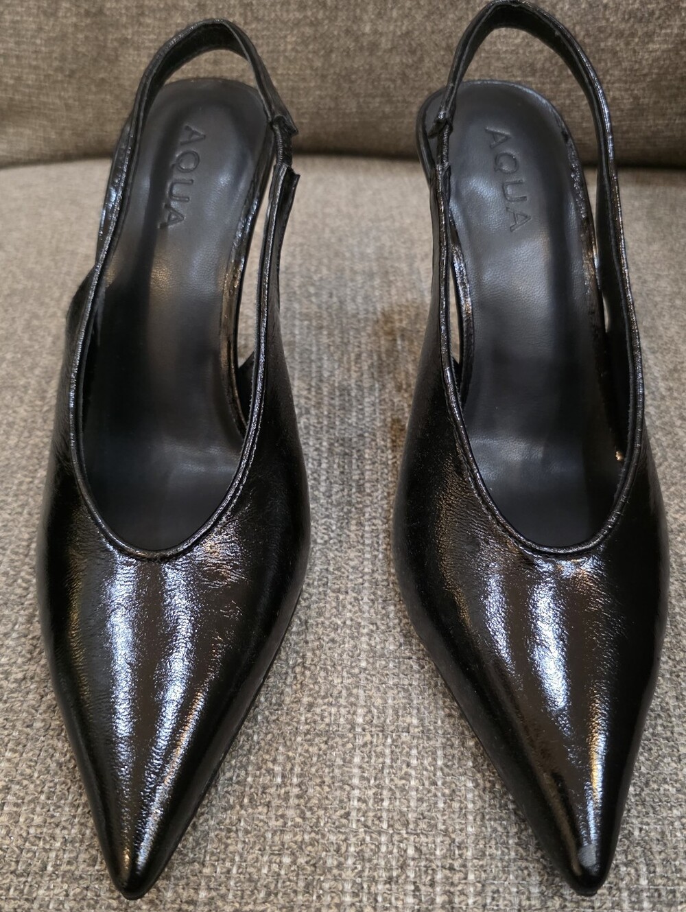 Aqua Azure Pointed-Toe Slingback Heels